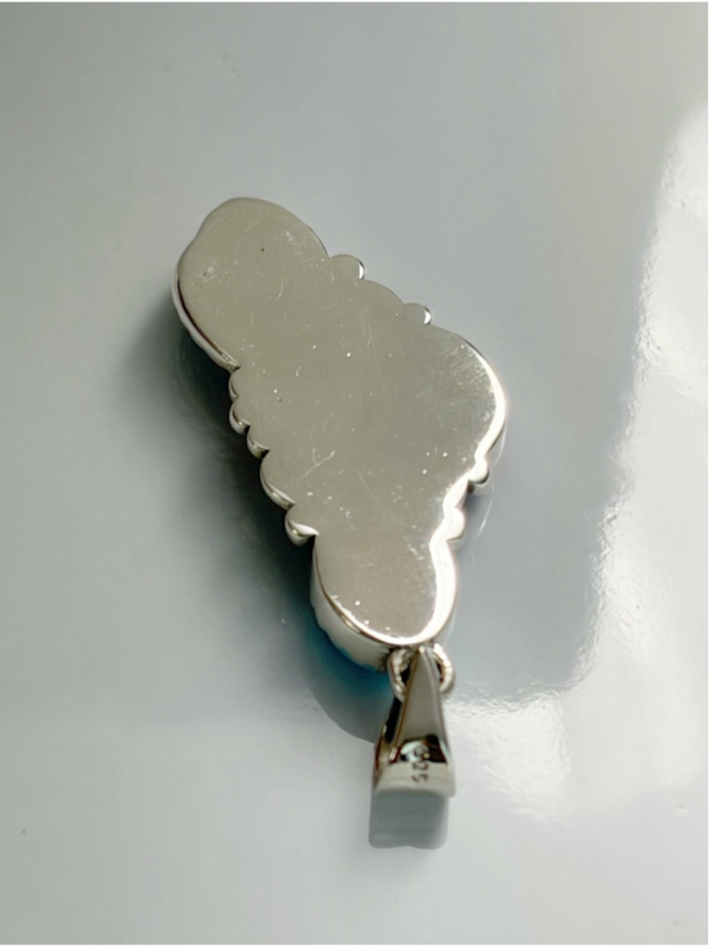 Sterling Silver 925 Genuine Cotton Candy Dahlia Kingman Turquoise Pendant - Picture 7 of 8
